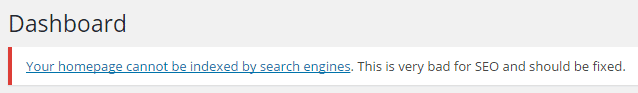 Your homepage cannot be indexed by search engines