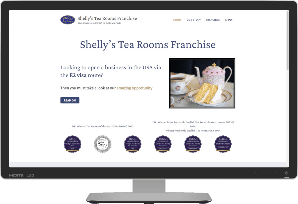 Tea Rooms Franchise - open a USA business via the E2 visa route